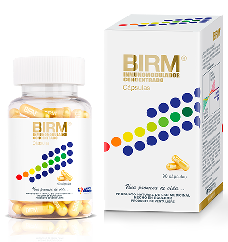 Bote de BIRM® Concentrado en cápsulas - Complemento alimenticio regulador del sistema inmunológico.