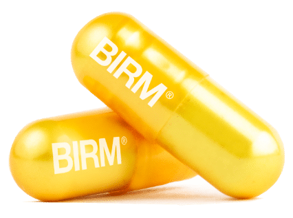 Imagen de píldoras o cápsulas de BIRM K, complemento alimenticio inmunomodulador elaborado con ingredientes 100% naturales