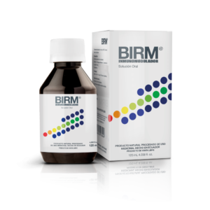 Caja y bote de BIRM Inmunomodulador Concentrado en Solución oral (120ml)