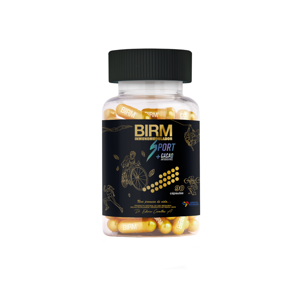 BIRM immunomodulator 'Sport + Cocoa' capsules.